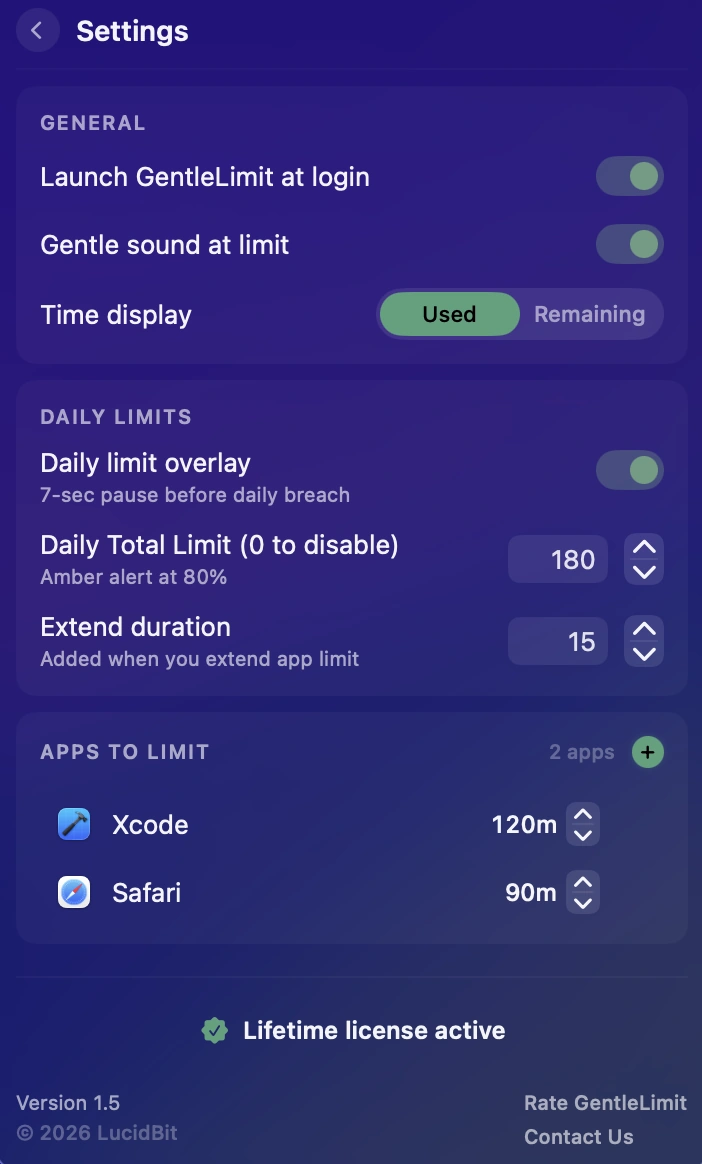 Settings